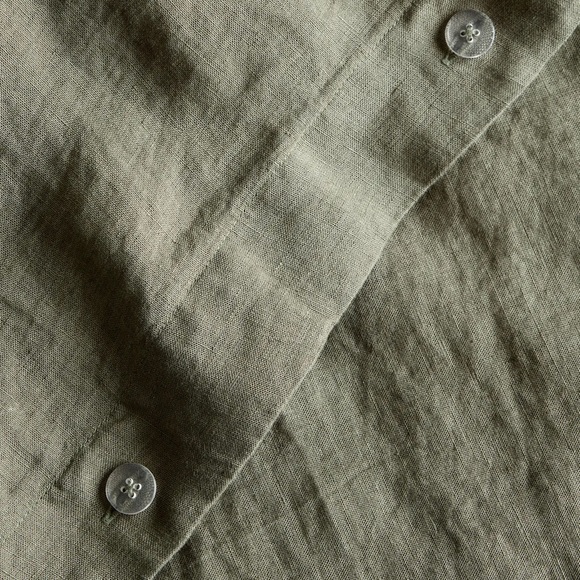 NWT Quince European Linen Twin Duvet Cover in Dusty Olive - Picture 5 of 6